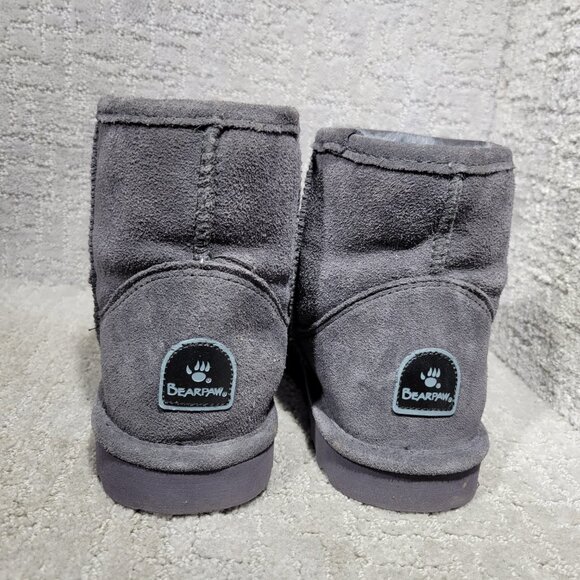 BearPaw Alyssa Women's Size US 10 Gray Suede Sheepskin Wool Ankle Boot Shoes - Picture 7 of 9